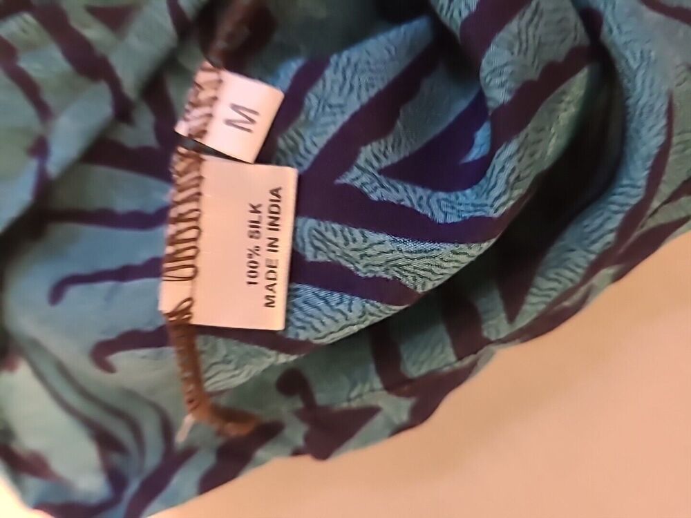 Uzbec Interior Liner Style INDIAN FANCY 100% SILK PRINTED TOP SZ. M - Picture 8 of 8